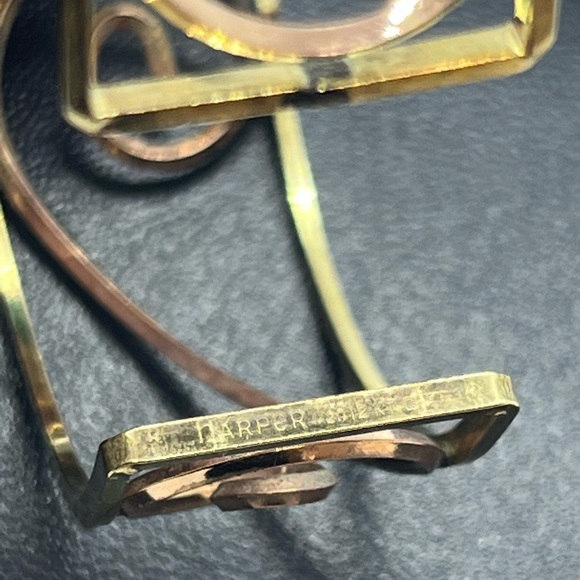 Harper 1/20 12k gold filled filigree open scroll cuff bracelet two tone gold - Picture 8 of 16